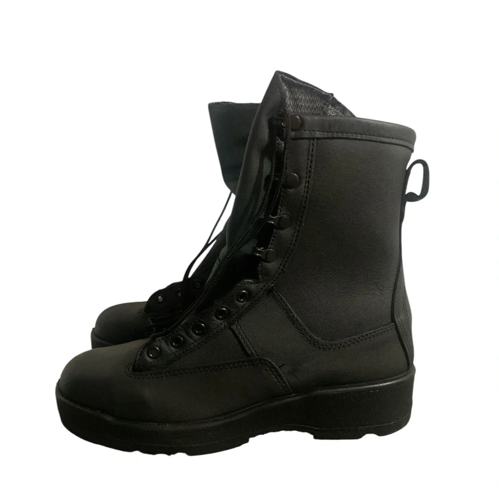 Rocky Military Black Leather Combat Boots Men 8.5W